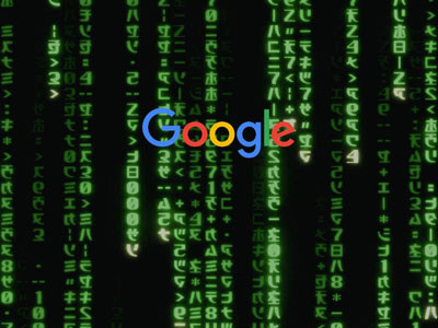 Google Matrix Code Rain Effect